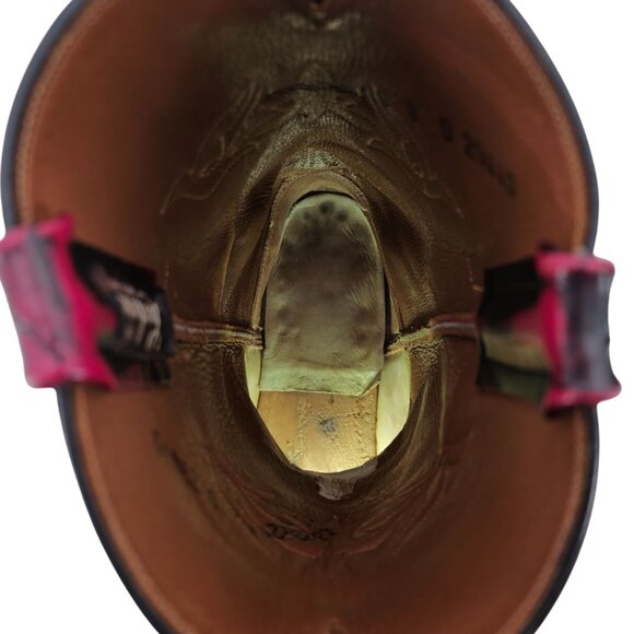 Lucchese FQ Ostrich Exotic Men 9D Black Cherry Leather Cowboy Western Boot Roper - Picture 10 of 14